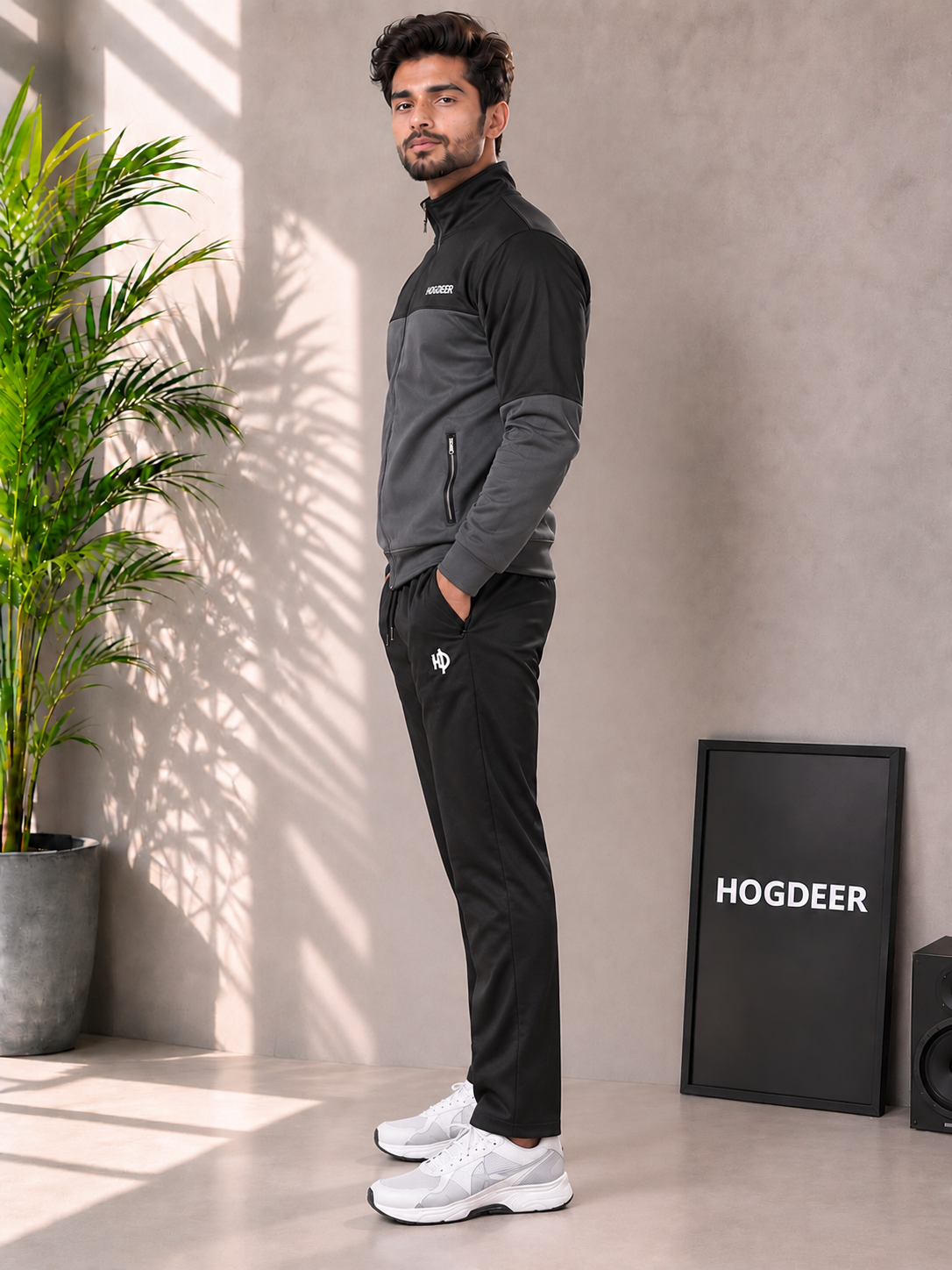 Asphalt Edge – Black/Charcoal Winter Tracksuit