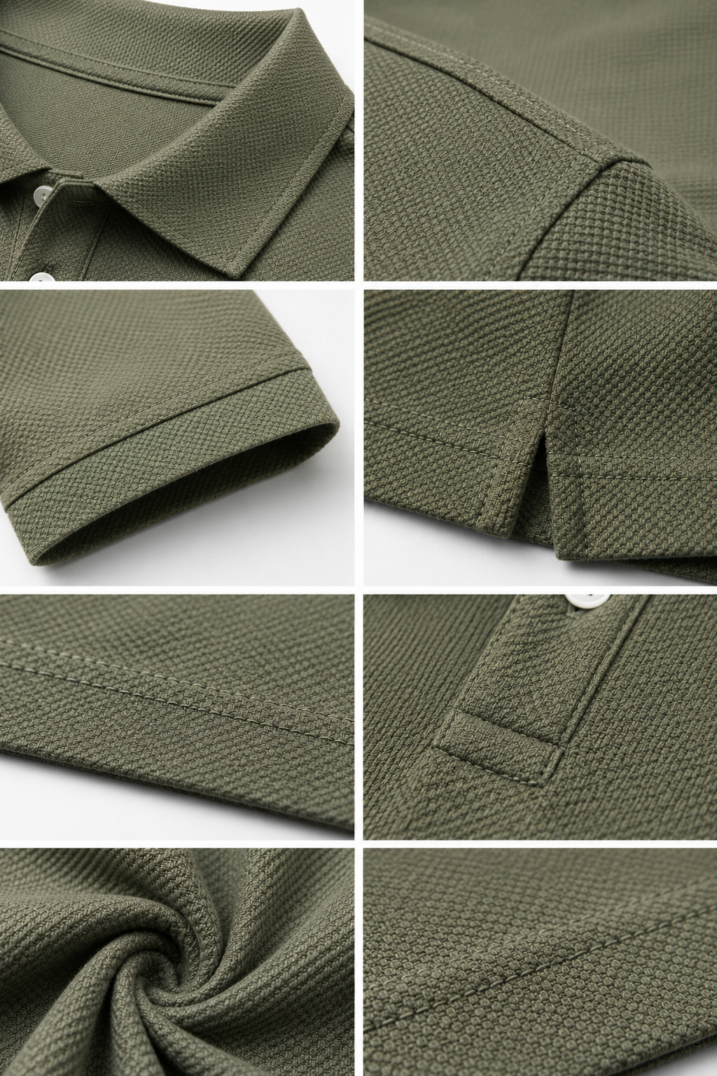 Imported Super Mesh Nylon Polo Shirt- Olive Green