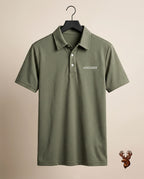 Men's Imported Super Mesh Nylon Polo Shirt- Olive Green