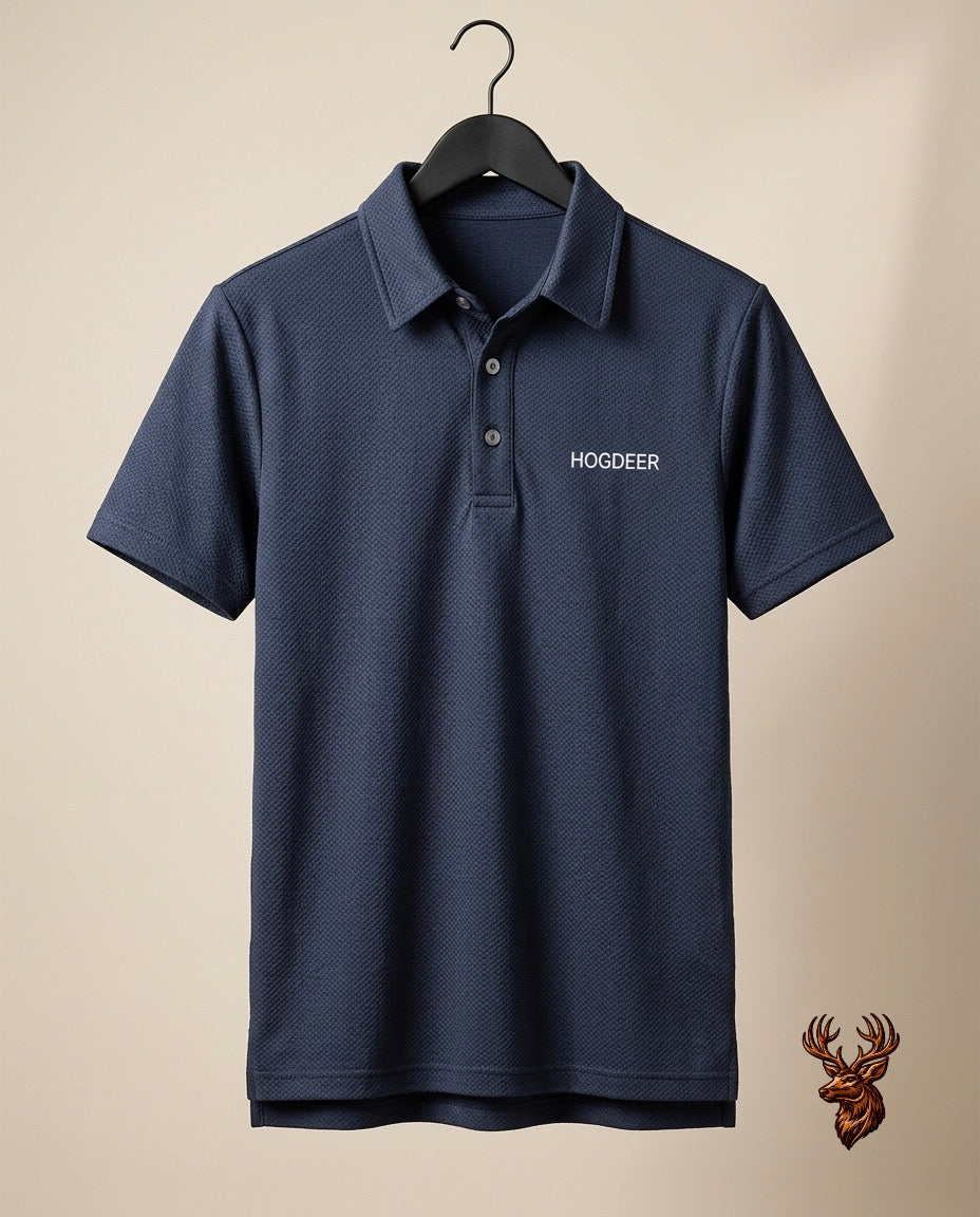 Men's Imported Super Mesh Nylon Polo Shirt- Navy Blue