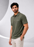 Imported Super Mesh Nylon Polo Shirt- Olive Green