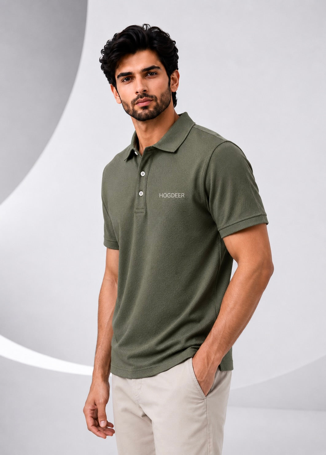 Imported Super Mesh Nylon Polo Shirt- Olive Green