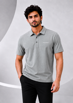 Imported Super Mesh Nylon Polo Shirt- Silver