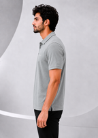 Imported Super Mesh Nylon Polo Shirt- Silver