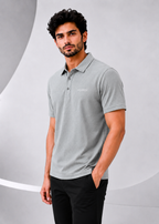 Imported Super Mesh Nylon Polo Shirt- Silver