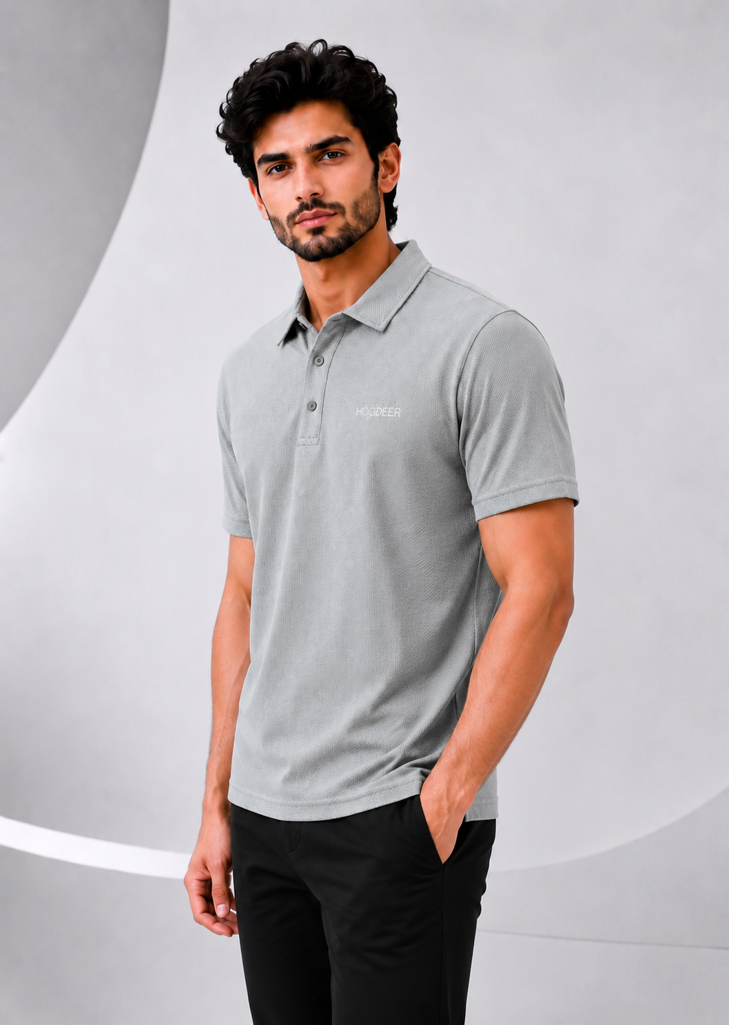 Imported Super Mesh Nylon Polo Shirt- Silver