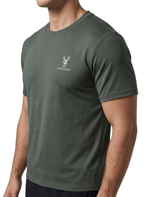 Imported Spandex Summer Trouser With Swiss Mesh T-shirt - Olive Green & Black