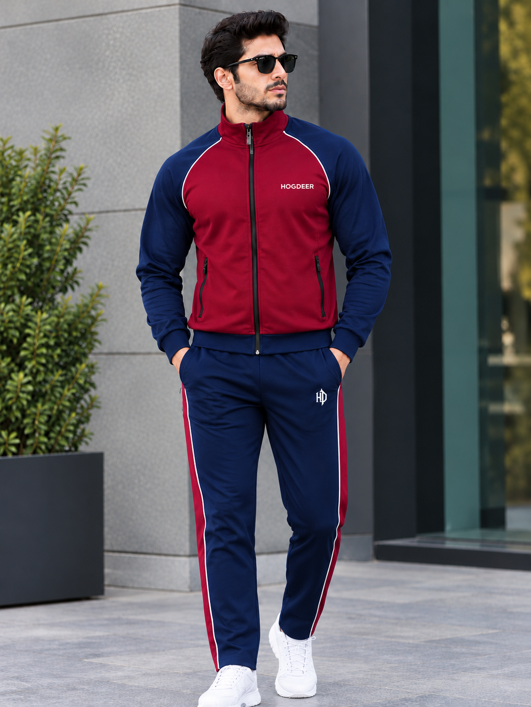Crimson Crest – Burgundy / Navy Winter Tracksuit