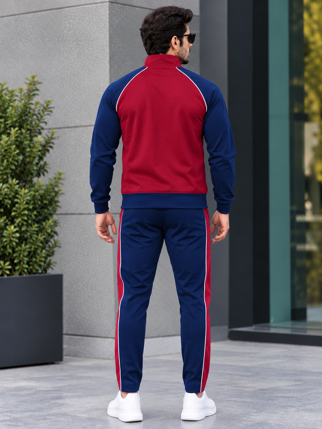 Crimson Crest – Burgundy / Navy Winter Tracksuit