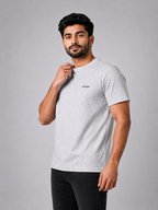 Men's Imported Stretchable Square Mesh Shirt – Ice Grey