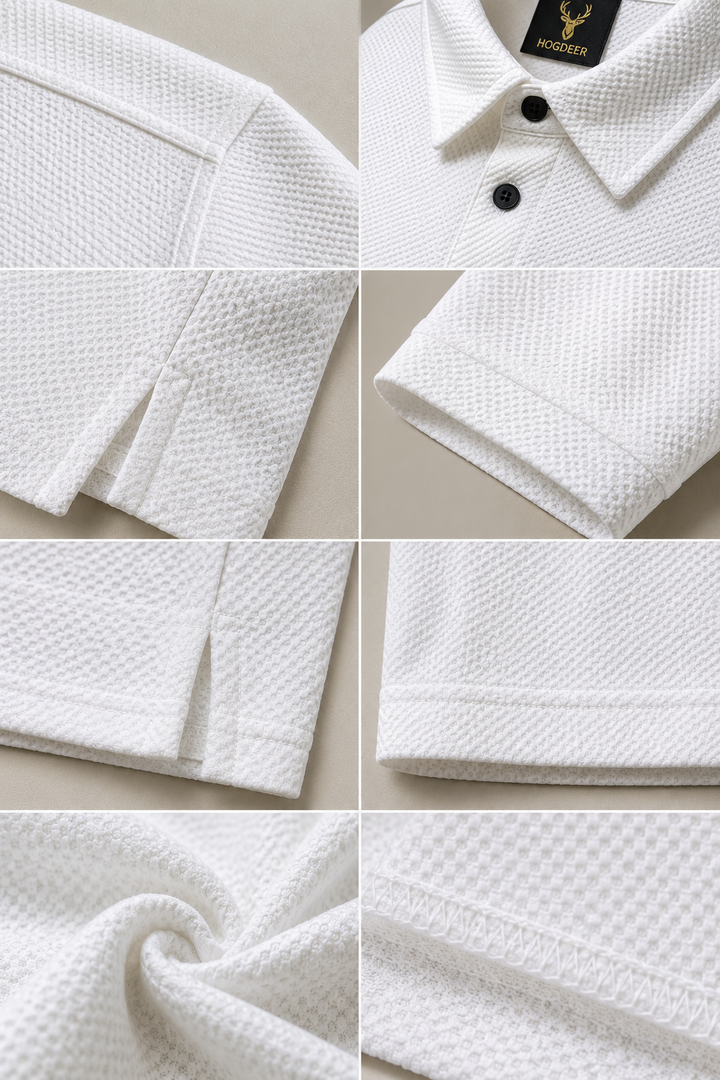 Imported Super Mesh Nylon Polo Shirt- White